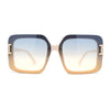 Womens Rimless Exposed Lens Designer Rectangle Fashion Sunglasses
