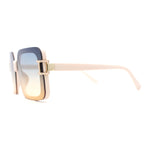 Womens Rimless Exposed Lens Designer Rectangle Fashion Sunglasses