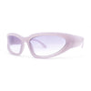 Womens Trendy 90s Sports Style Wrap Around Curved Plastic Sunglasses