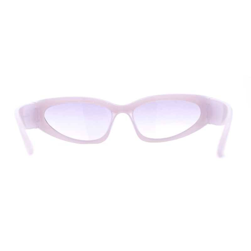 Womens Trendy 90s Sports Style Wrap Around Curved Plastic Sunglasses