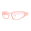 Womens Trendy 90s Sports Style Wrap Around Curved Plastic Sunglasses