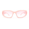 Womens Trendy 90s Sports Style Wrap Around Curved Plastic Sunglasses