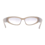 Womens Trendy 90s Sports Style Wrap Around Curved Plastic Sunglasses
