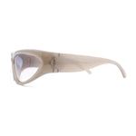 Womens Trendy 90s Sports Style Wrap Around Curved Plastic Sunglasses