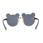 Kids Childs Rimless Teddy Bear Shape Bevel Lens Plastic Sunglasses