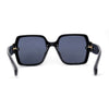 Womens Mod Rimless Jewel Chain Arm Oversize Rectangle Sunglasses