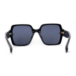 Womens Mod Rimless Jewel Chain Arm Oversize Rectangle Sunglasses