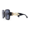 Womens Mod Rimless Jewel Chain Arm Oversize Rectangle Sunglasses