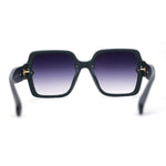 Womens Mod Rimless Jewel Chain Arm Oversize Rectangle Sunglasses