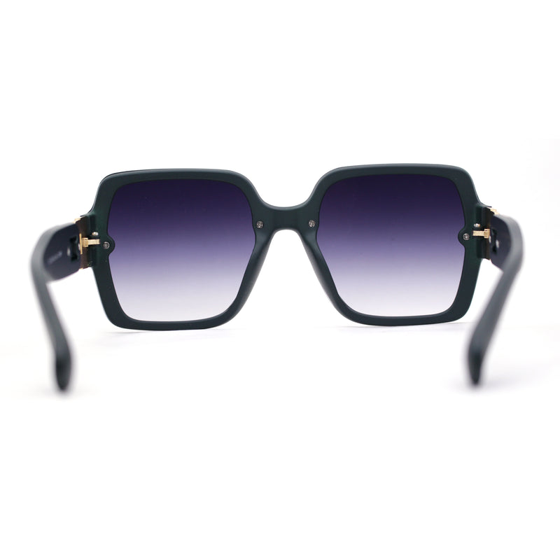 Womens Mod Rimless Jewel Chain Arm Oversize Rectangle Sunglasses