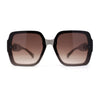 Womens Mod Rimless Jewel Chain Arm Oversize Rectangle Sunglasses