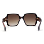 Womens Mod Rimless Jewel Chain Arm Oversize Rectangle Sunglasses
