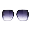 Womens Mod Rimless Jewel Chain Arm Oversize Rectangle Sunglasses