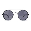 Round Circle Lens Side Windbreaker Retro Double Bridge Cafe Racer Sunglasses