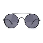 Round Circle Lens Side Windbreaker Retro Double Bridge Cafe Racer Sunglasses