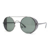 Round Circle Lens Side Windbreaker Retro Double Bridge Cafe Racer Sunglasses