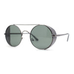 Round Circle Lens Side Windbreaker Retro Double Bridge Cafe Racer Sunglasses