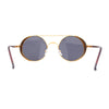 Round Circle Lens Side Windbreaker Retro Double Bridge Cafe Racer Sunglasses