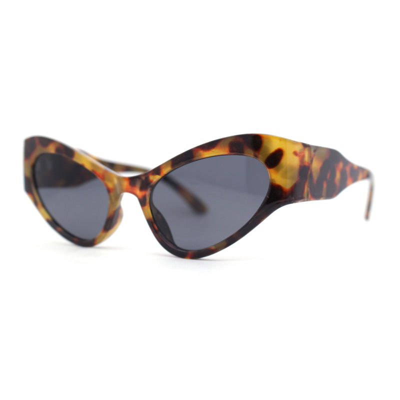 Retro Womens High Temple Thick Arm Plastic Cat Eye Sunglasses