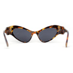 Retro Womens High Temple Thick Arm Plastic Cat Eye Sunglasses