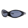 Unique Mask Style Wrap Around Oval Sport Sunglasses