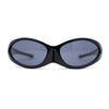 Unique Mask Style Wrap Around Oval Sport Sunglasses