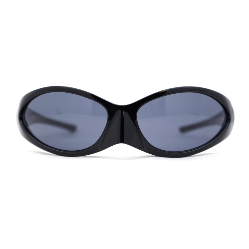 Unique Mask Style Wrap Around Oval Sport Sunglasses