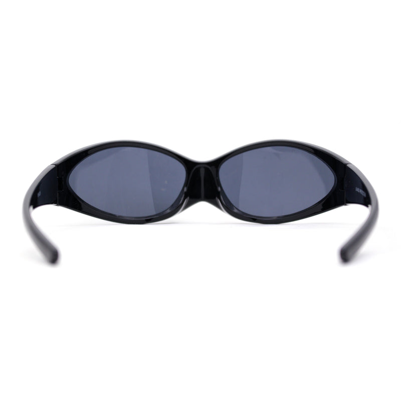 Unique Mask Style Wrap Around Oval Sport Sunglasses