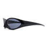 Unique Mask Style Wrap Around Oval Sport Sunglasses