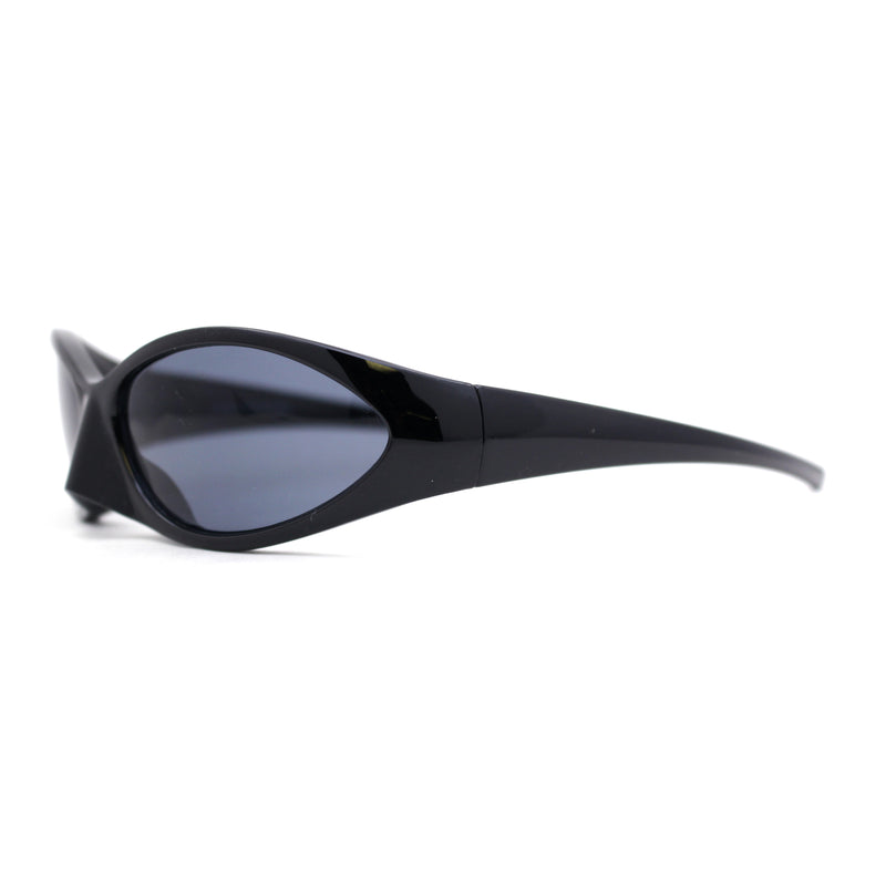 Unique Mask Style Wrap Around Oval Sport Sunglasses