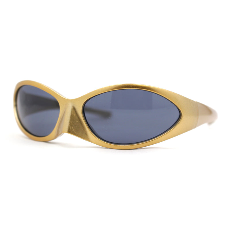 Unique Mask Style Wrap Around Oval Sport Sunglasses