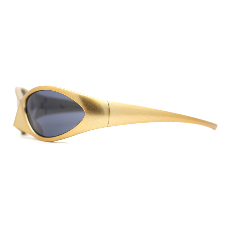 Unique Mask Style Wrap Around Oval Sport Sunglasses