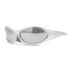 Unique Mask Style Wrap Around Oval Sport Sunglasses