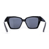 Womens Thick Bevel Geometric Cut Plastic Butterfly Sunglasses