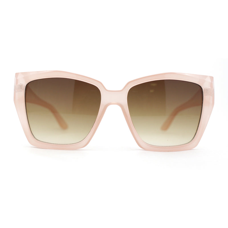 Womens Thick Bevel Geometric Cut Plastic Butterfly Sunglasses