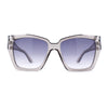 Womens Thick Bevel Geometric Cut Plastic Butterfly Sunglasses