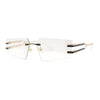 Luxurious Rimless Geometric Metal Frame Designer Style Sunglasses