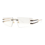 Luxurious Rimless Geometric Metal Frame Designer Style Sunglasses