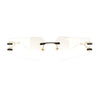 Luxurious Rimless Geometric Metal Frame Designer Style Sunglasses