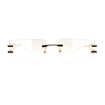 Luxurious Rimless Geometric Metal Frame Designer Style Sunglasses