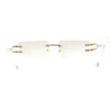 Luxurious Rimless Geometric Metal Frame Designer Style Sunglasses