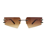 Luxurious Rimless Geometric Metal Frame Designer Style Sunglasses
