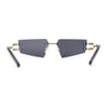 Luxurious Rimless Geometric Metal Frame Designer Style Sunglasses