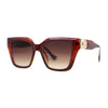 Womens Leopard Jewel Hinge Large Horn Rim Sunglasses