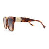 Womens Leopard Jewel Hinge Large Horn Rim Sunglasses