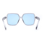 Womens Classy 90s Oversize Rectangle Designer Fashion Sunglasses