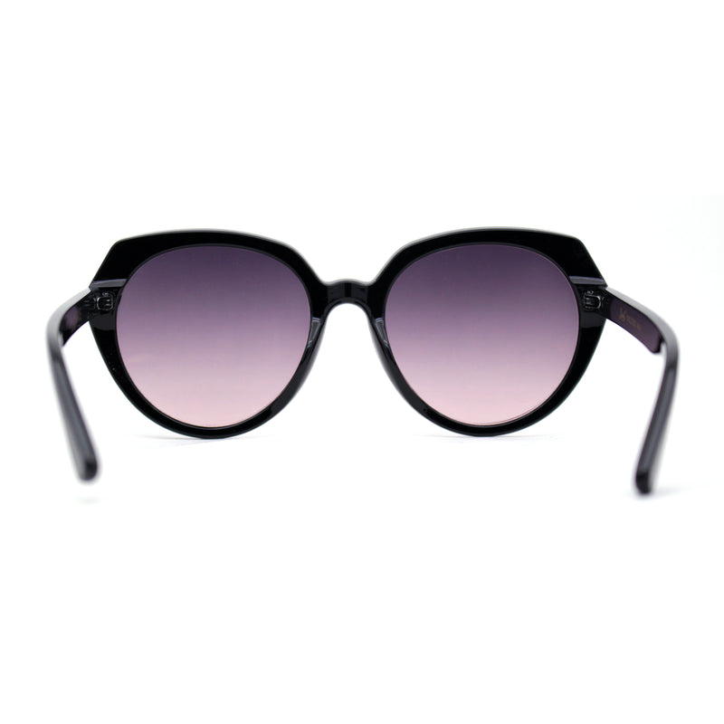 Womens Simple 90s Classy Large Round Plastic Rim Fashion Sunglasses