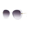 Womens 90s Classy Large Round Butterfly Fashion Thin Metal Arm Sunglasses