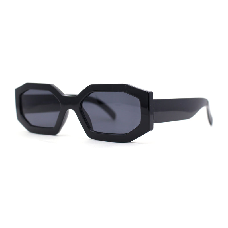 Womens Mod Narrow Octagonal Thick Plastic Retro Sunglasses