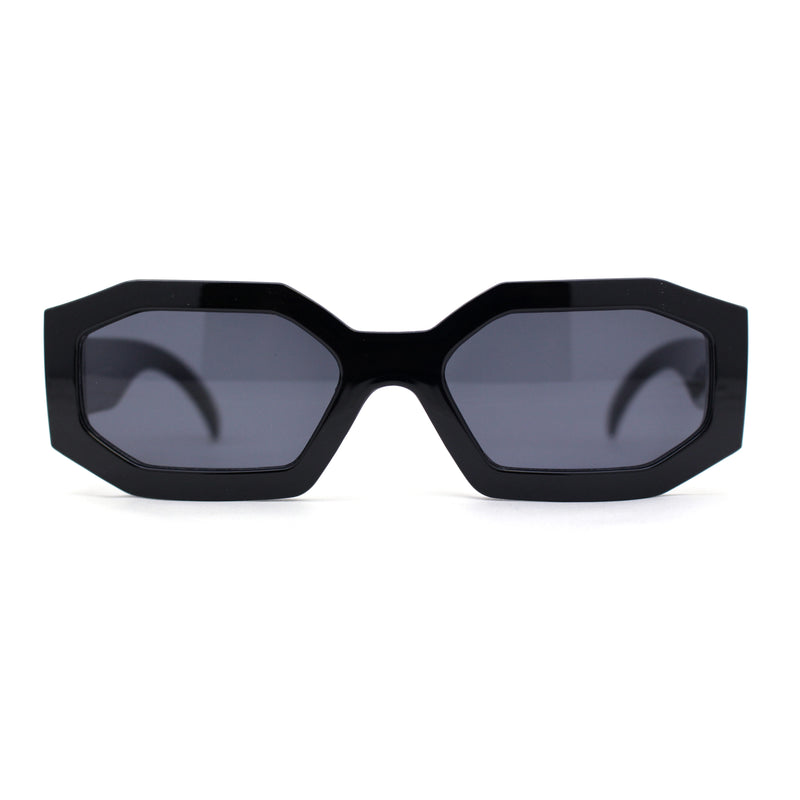 Womens Mod Narrow Octagonal Thick Plastic Retro Sunglasses